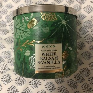 NEW White Balsam and Vanilla Bath and Body Works 3 Wick Candle